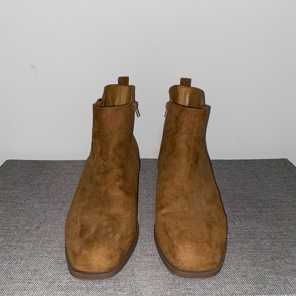 Just Fab Brown suede booties size 10